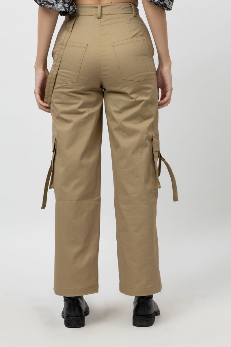 7OUNCE Women's Cargo Twill Trousers - Khakee - Image 3